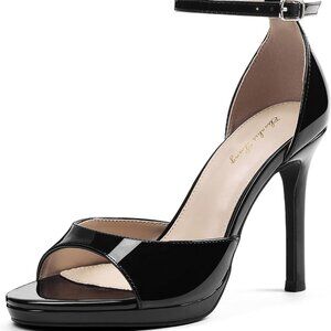 Women's Synthetic Open Toe Ankle Strap Heeled Platform Sandals Dressy